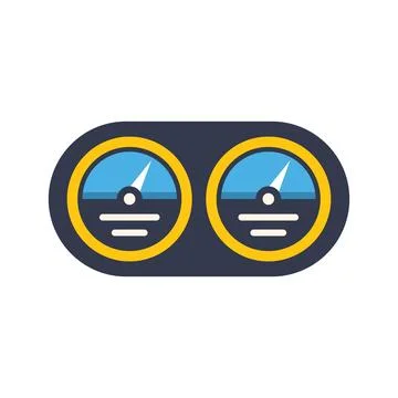 Dual speedometers displaying performance metrics Stock Illustration