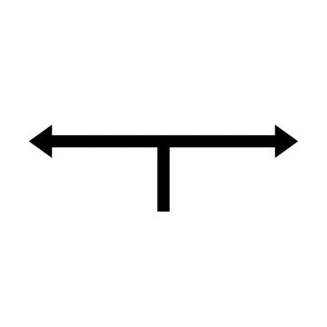 Dual split arrow icon in flat style. Illustrazione stock