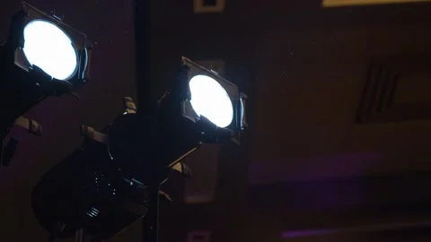 Dual Stage Spotlights Close Up Stock Footage 206991748