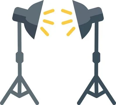 Dual studio light stands lighting setup icon Иллюстрация