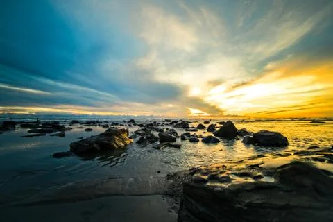 Dual Sunset Beach Stock Photos