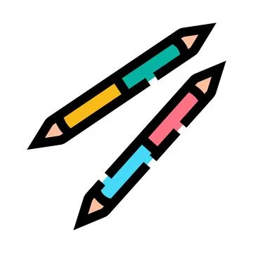 Dual tip colored pencils creating art and creativity supplies Illustrazione stock