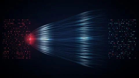 Dual tone binary data exchange registers signal wavefront seamless loop 스톡 동영상 344657469