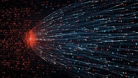 Dual tone binary data exchange registers light tracer vanishing point seamless Vidéo 344657561