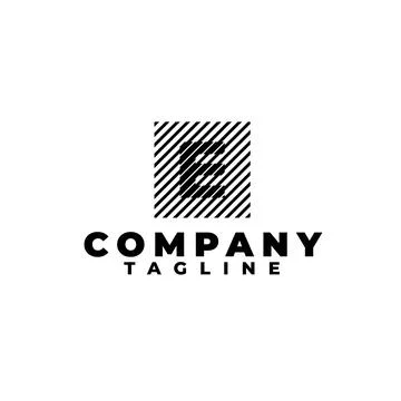 Dual tone E rectangle box logo design template. Letter E initial logo Stock Illustration