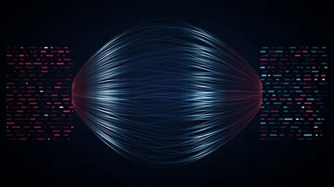 Dual tone machine learning data spindle signal wavefront seamless loop Stock-Footage 344658767