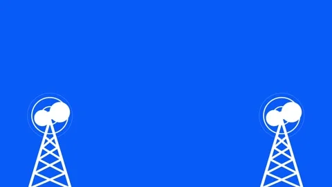 Dual Towers on Blue with Discs Stock Footage 335637725