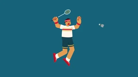 Dub Jump Badminton Player Character Stock Footage 286430597