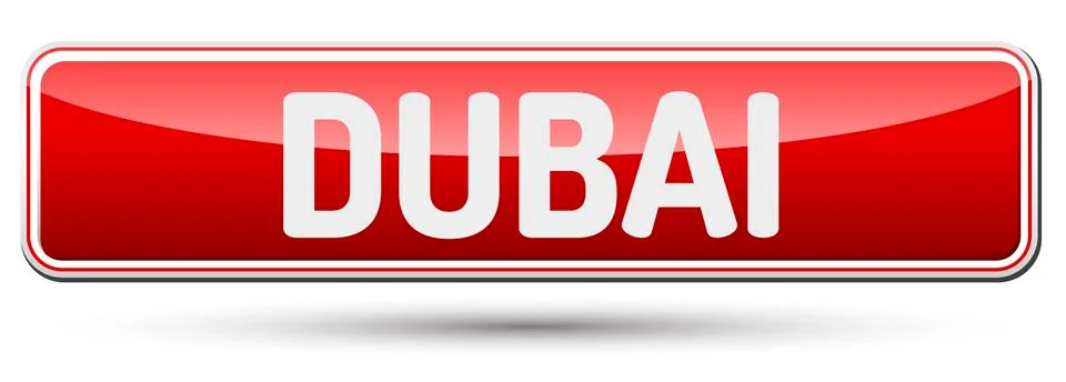 DUBAI - Abstract beautiful button with text. Stock Illustration