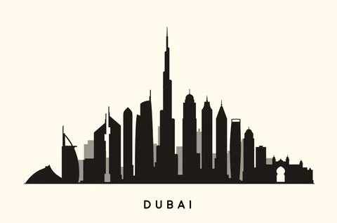 Dubai abstract skyline Stock Illustration
