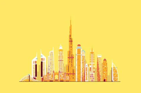 Dubai abstract skyline Stock Illustration