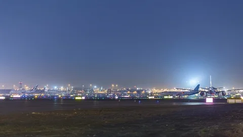 Dubai Airport Runway - 2 Stock Footage