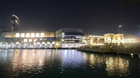 Dubai - AUGUST 7, 2014: Dubal Mall shopping mall on August 7 in UAE, Dubai Stock Footage 64229392
