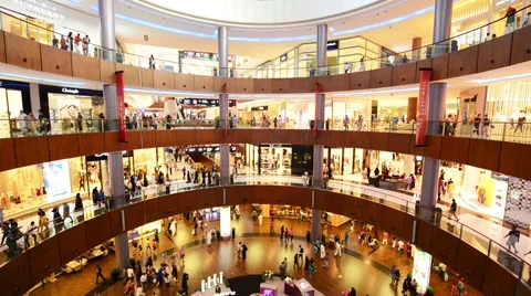 Dubai - AUGUST 7, 2014: Dubal Mall shopping mall on August 7 in UAE, Dubai Stock Footage 64229477