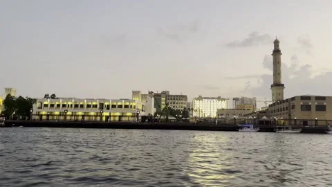 Dubai Boating During Sunset Stock Footage 299977157