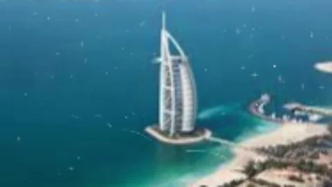 Dubai Building Ocean Sea Stock Footage 327142689