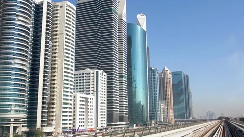Dubai buildings view Stock Footage 86114625