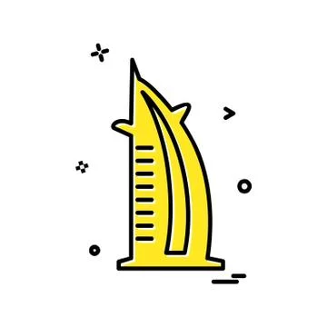 Dubai Burg-e-Khalifa mall icon design vector Stock Illustration