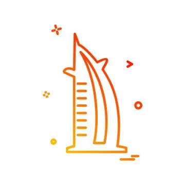Dubai Burg-e-Khalifa mall icon design vector Stock Illustration
