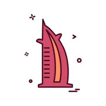 Dubai Burg-e-Khalifa mall icon design vector Stock Illustration