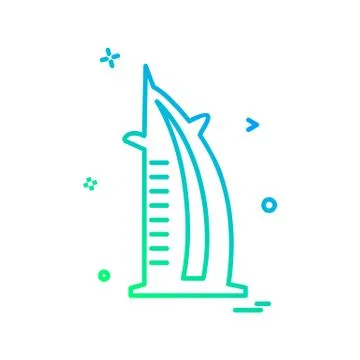 Dubai Burg-e-Khalifa mall icon design vector Stock Illustration