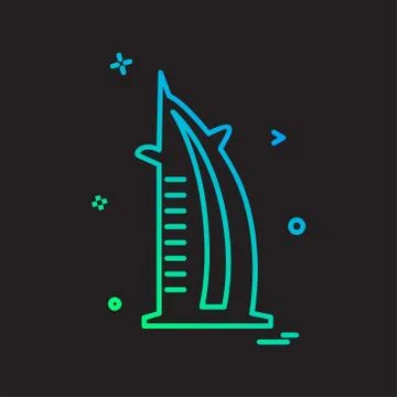Dubai Burg-e-Khalifa mall icon design vector Stock Illustration