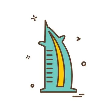 Dubai Burg-e-Khalifa mall icon design vector Stock Illustration