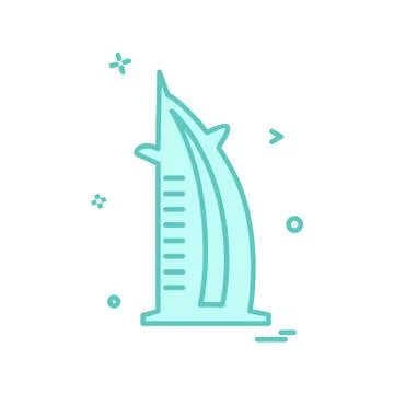 Dubai Burg-e-Khalifa mall icon design vector Stock Illustration