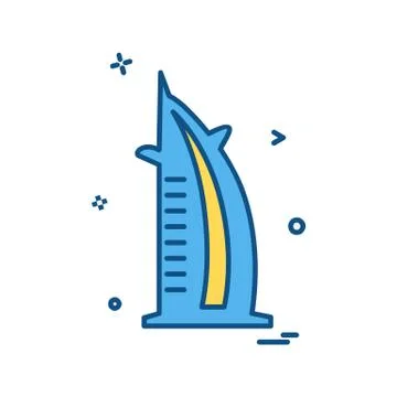 Dubai Burg-e-Khalifa mall icon design vector Stock Illustration