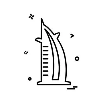 Dubai Burg-e-Khalifa mall icon design vector Stock Illustration