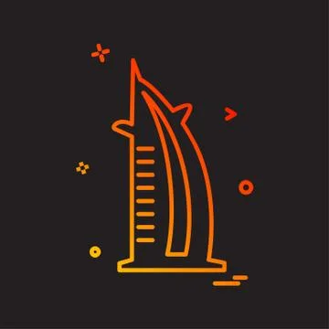 Dubai Burg-e-Khalifa mall icon design vector Stock Illustration