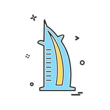 Dubai Burg-e-Khalifa mall icon design vector Stock Illustration