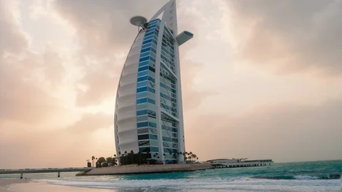 Dubai - Burj Al Arab Hyperlapse Video stock 101620271
