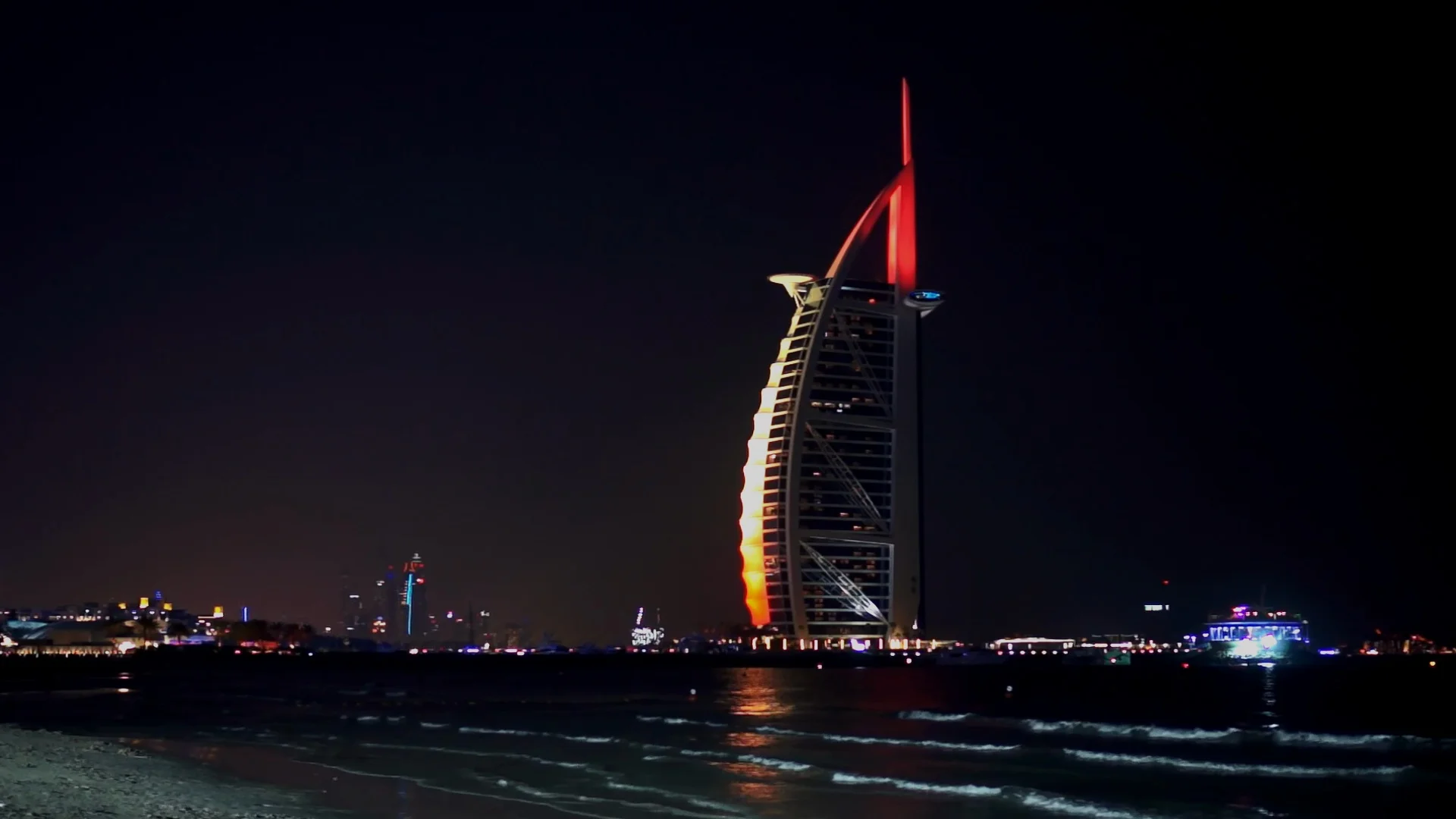 Dubai. Burj Al Arab at the night, Luxury... | Stock Video | Pond5