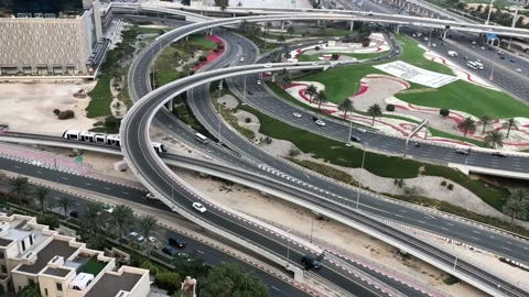 Dubai busy intersection Stock Footage 149308756