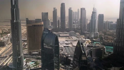 Dubai city center from the observation deck Stock Footage 235466697