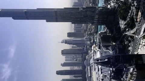 Dubai city center from the observation deck, dubai city from a height Stock Footage 238690016