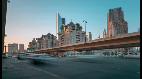 Dubai city junction time lapse Stock Footage 163817580