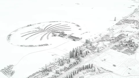 Dubai city map 3D Rendering. Aerial satellite view. Vídeos de archivo 125549369