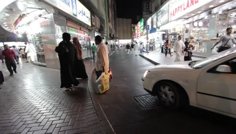 Dubai City by Night Stock Footage 1100350