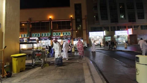 Dubai City by Night Stock Footage 1100410