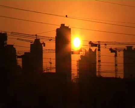 Dubai construction sunset timelapse Video stock 65819