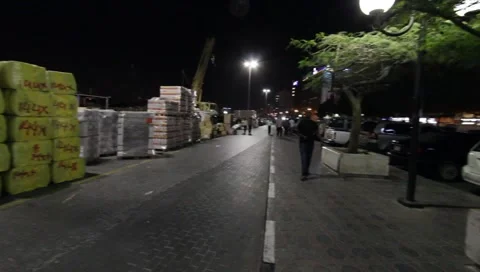 Dubai Creek Dock By Night Stock Footage 1644157