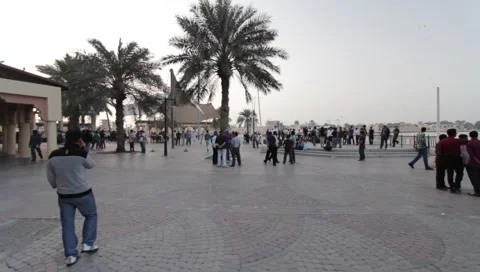 Dubai Creek In The Evening Stock Footage 1100446