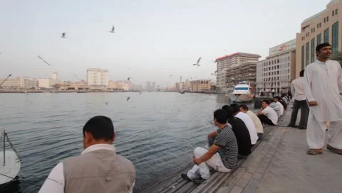 Dubai Creek In The Evening Stock-Footage 1100583