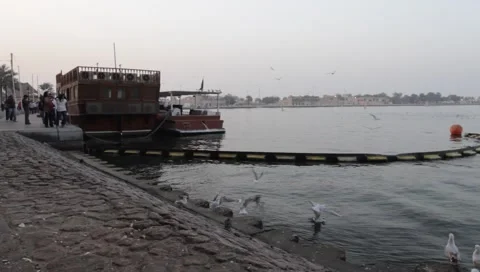 Dubai Creek In The Evening Stock Footage 1100641