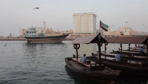 Dubai Creek In The Evening Video stock 1100735