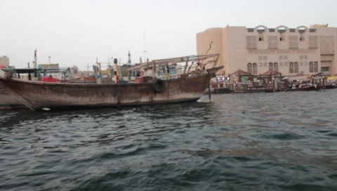 Dubai Creek In The Evening Video stock 1101048