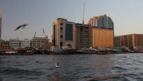 Dubai Creek In The Evening Video stock 1159933