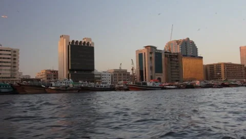 Dubai Creek In The Evening Stock-Footage 1159959